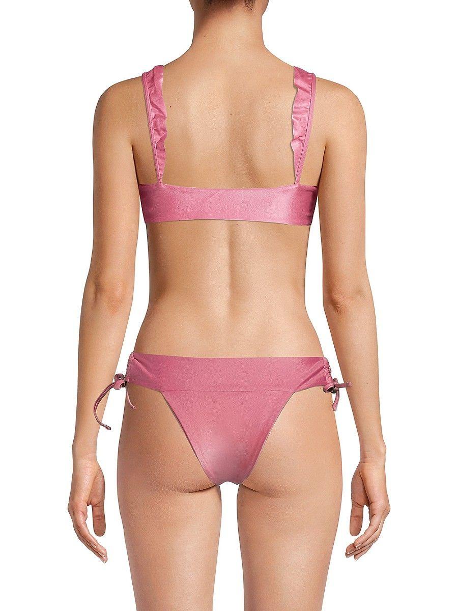 Koral Tera Infinity Ruffle Bikini Top in Pink | Lyst