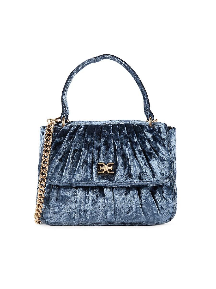 Sam Edelman Ellie Pleated Velvet Top Handle Bag in Blue Lyst