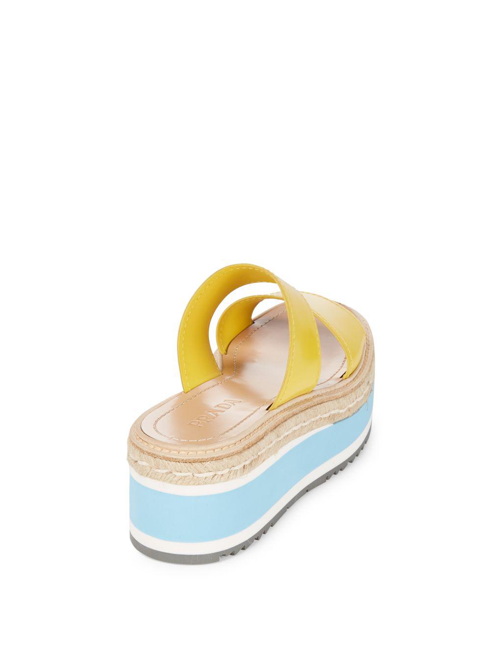 yellow prada slippers