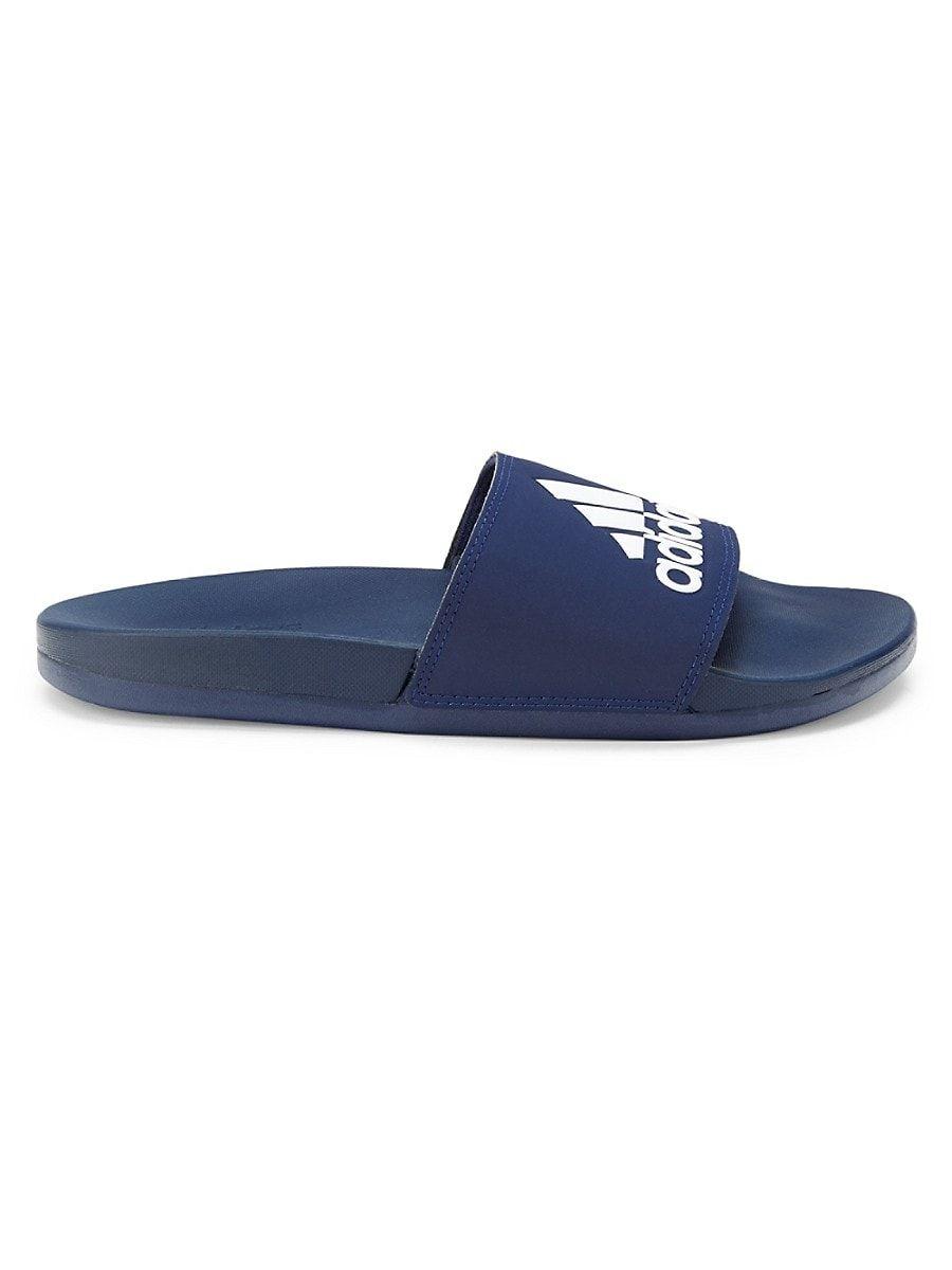 adidas Adilette Comfort Logo Slides in Blue for Men | Lyst