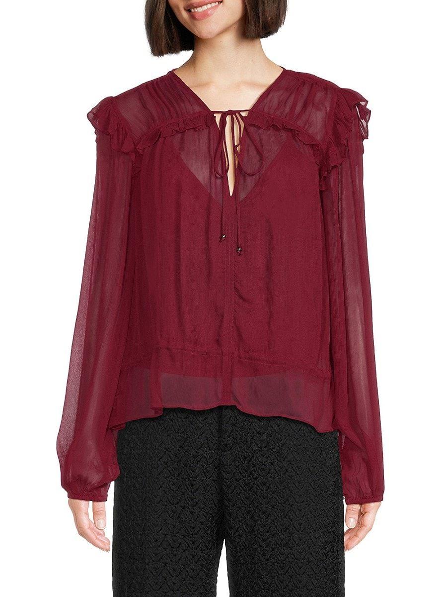 Bcbg ruffle top 2025