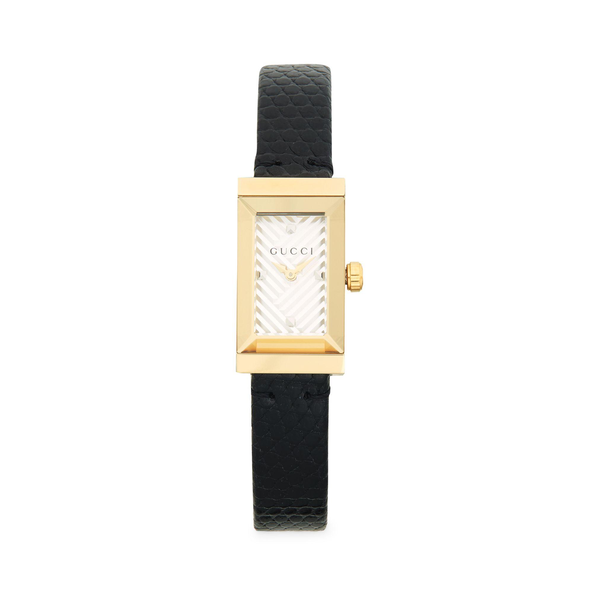 Rectangular Leather-strap Watch 