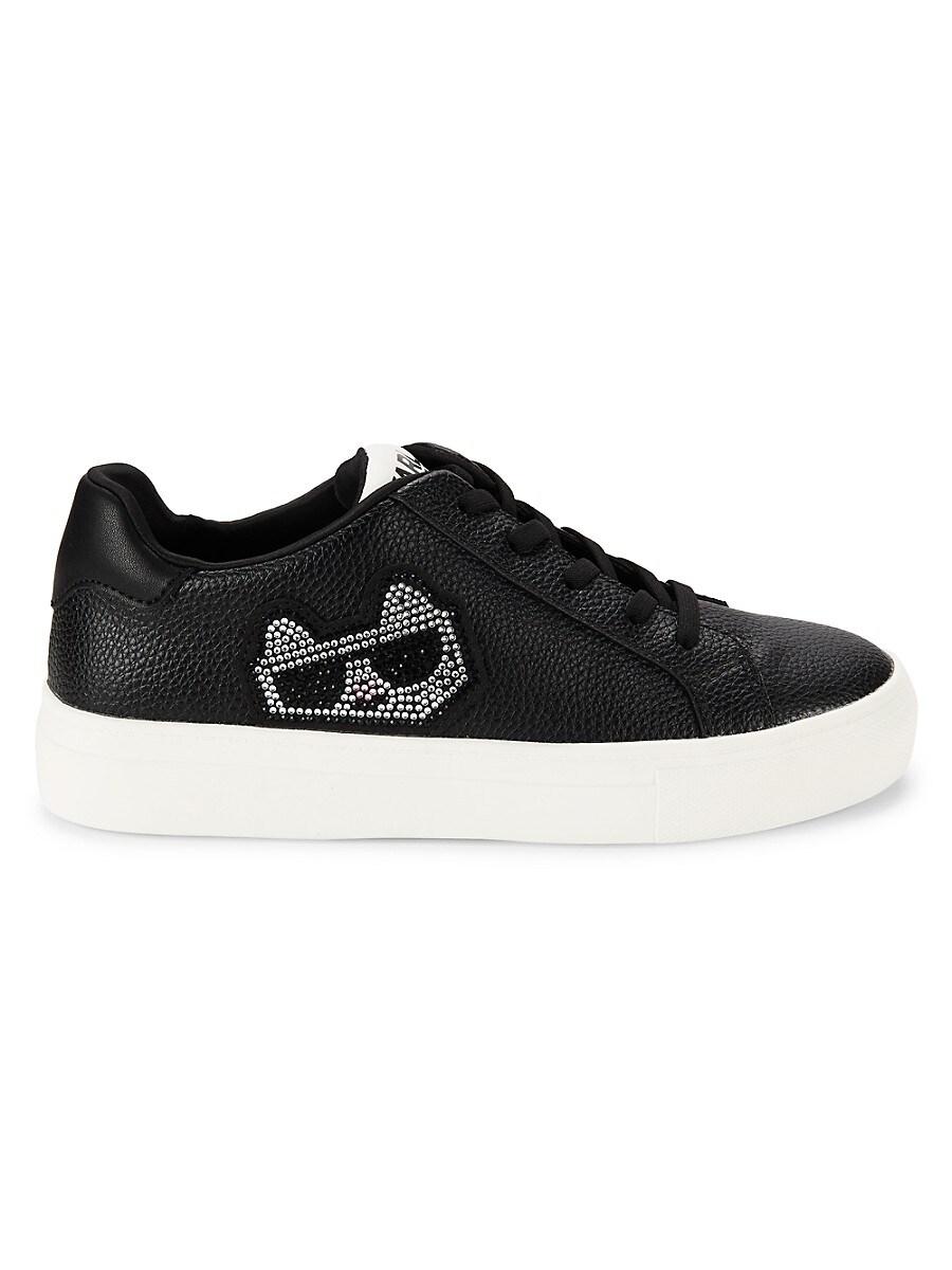 Karl Lagerfeld Chivon Embellished Choupette Sneakers in Black Lyst