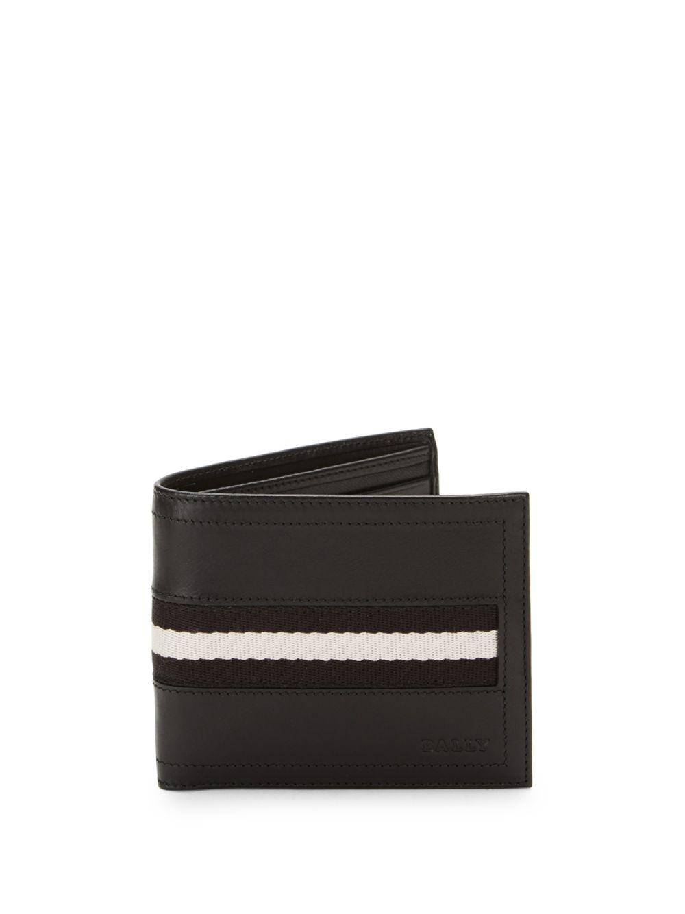 Bally Tollen Striped Leather Wallet in Black for Men - Lyst