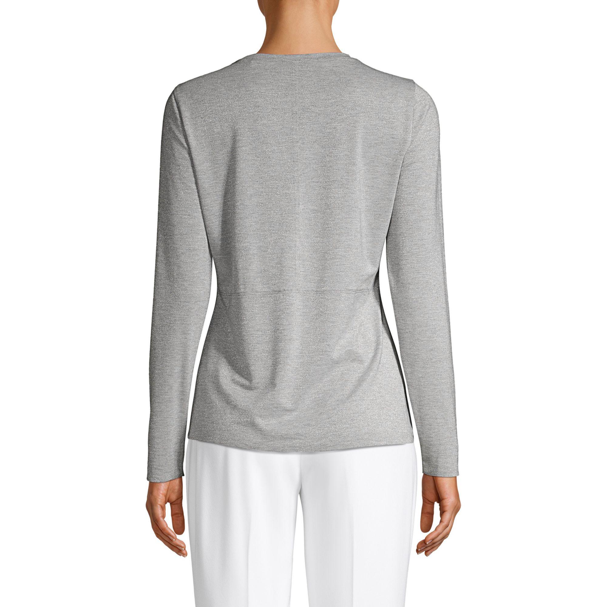 tahari long sleeve tee