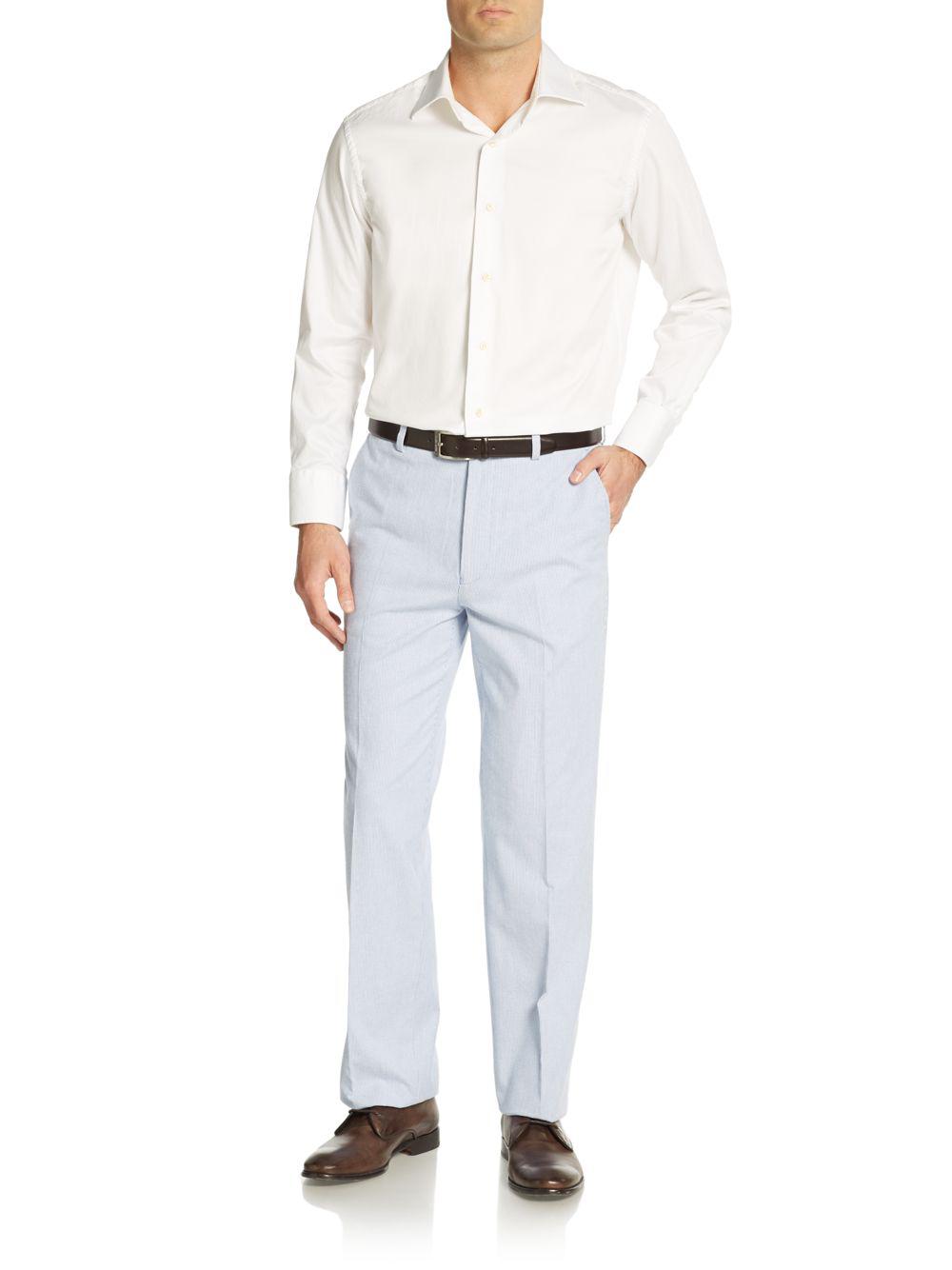 Tommy Hilfiger Striped Seersucker Pants in Blue for Men | Lyst