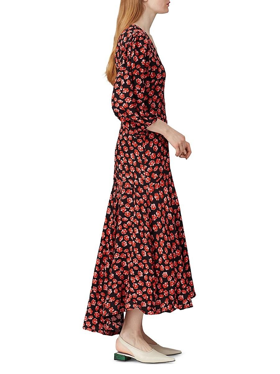 Ganni wrap hotsell dress red