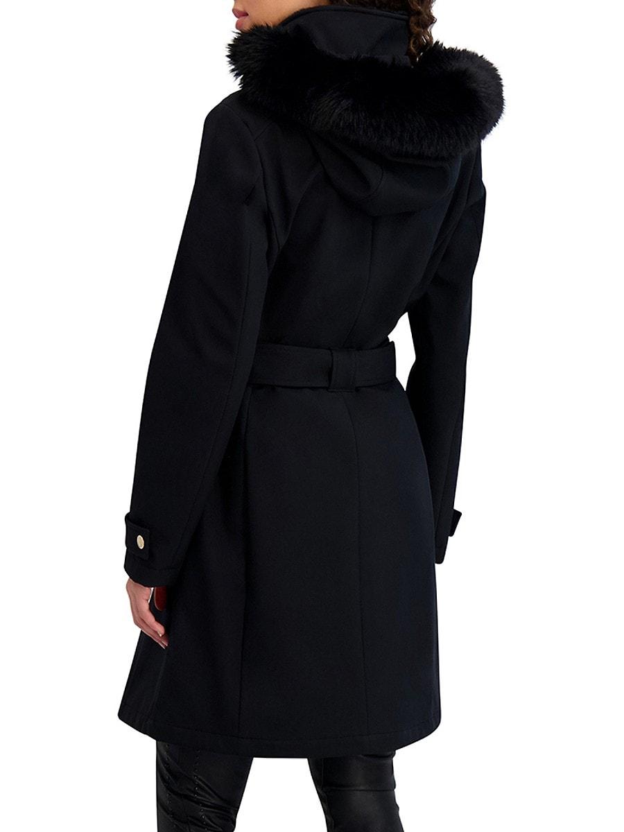 Faux Fur Collar Karl Lagerfeld Paris Wool Coat Karl Lagerfeld Long