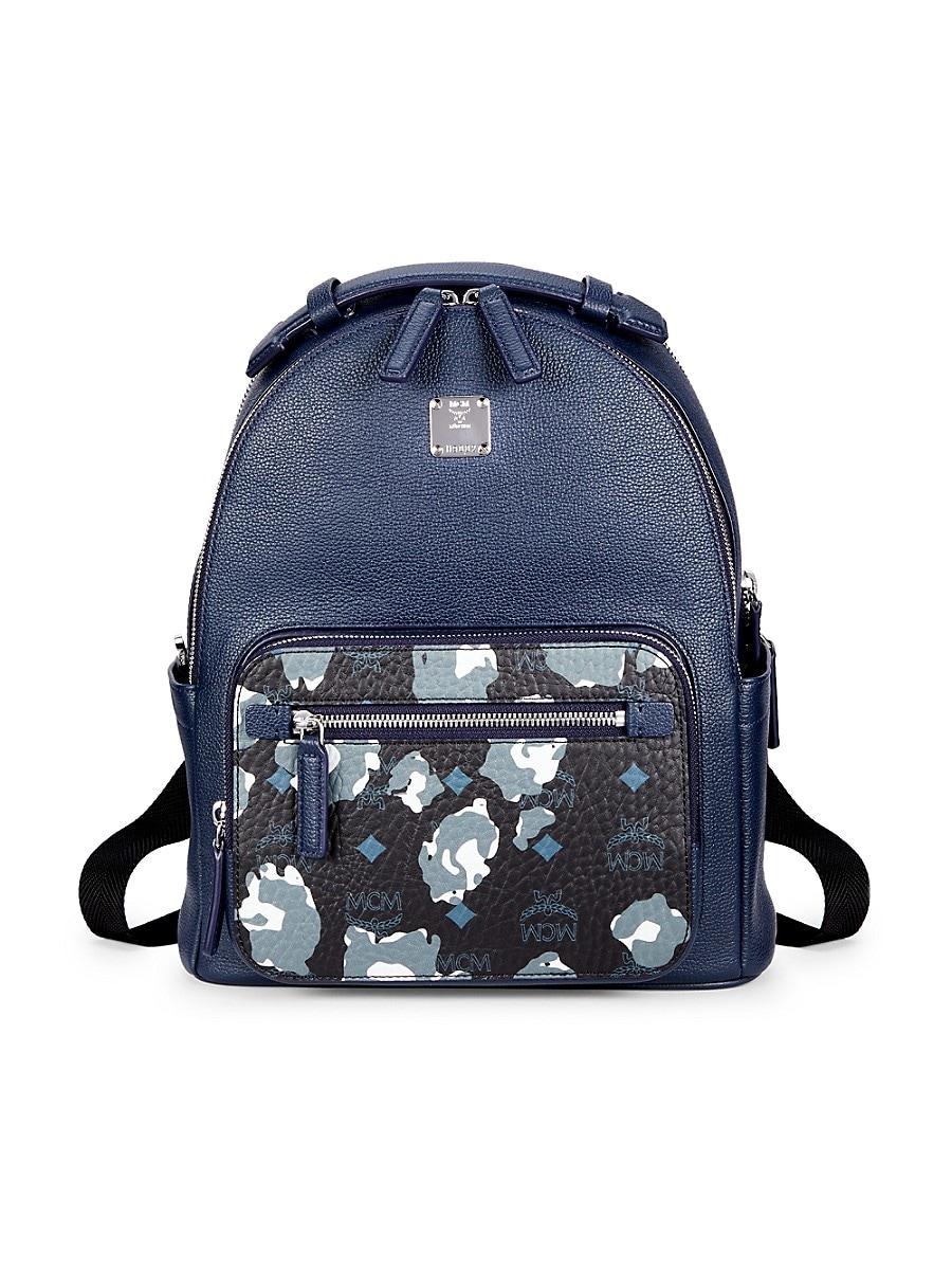MCM Visetos Side Stud Mini Stark Backpack Blue 1302729