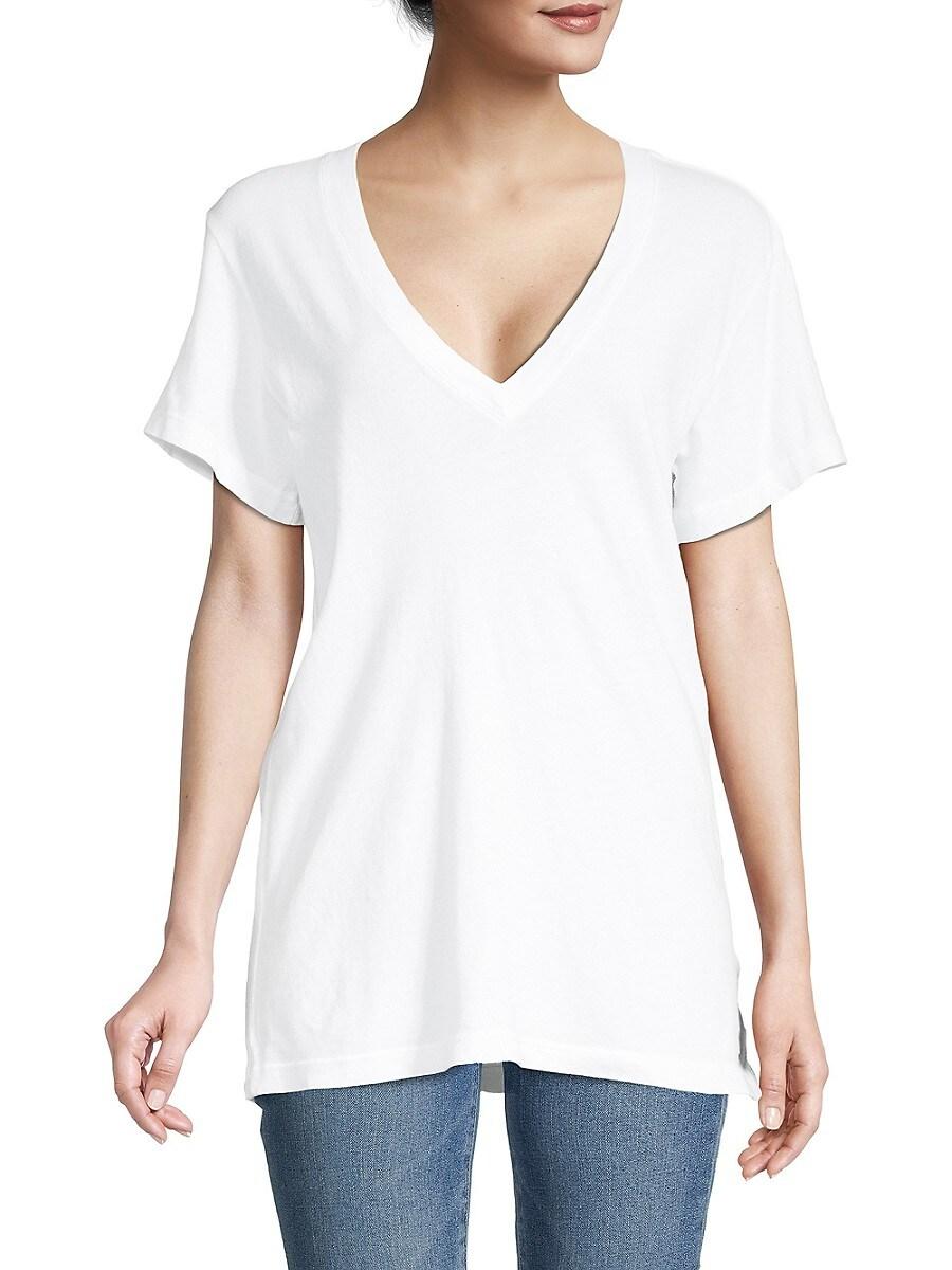 Current/Elliott The Perfect V-neck T-shirt in White | Lyst