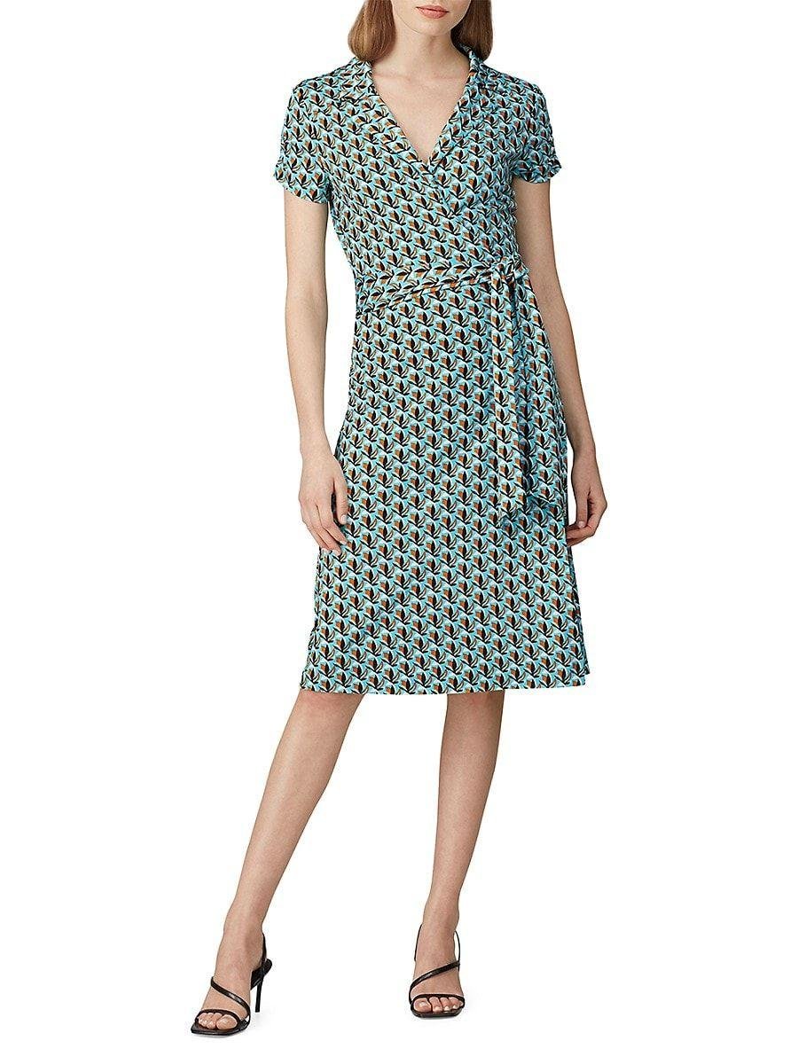 Diane von Furstenberg Silk Jersey Wrap Dress in Green | Lyst