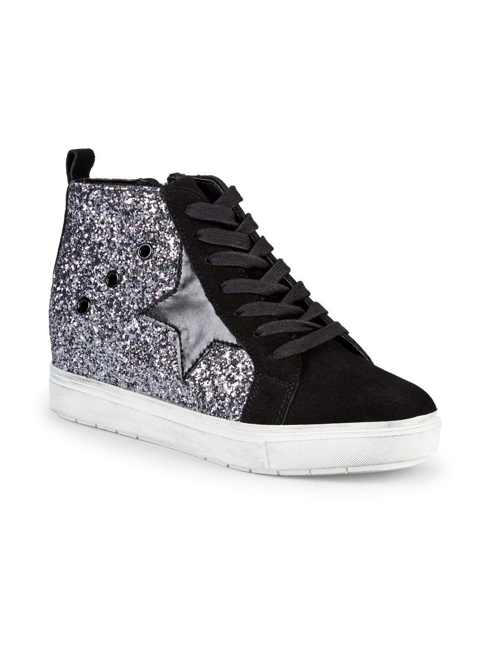 sparkle wedge sneakers