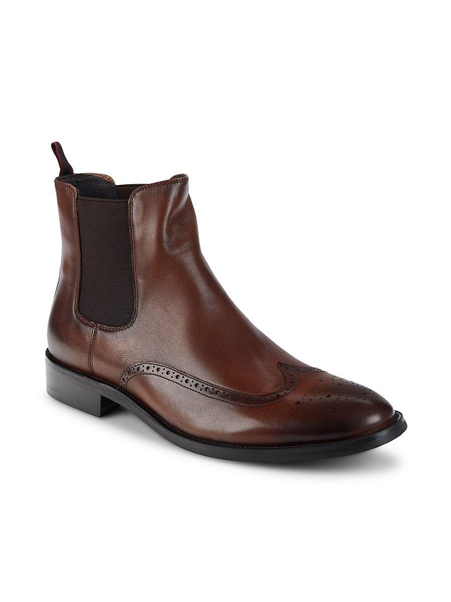 Zanzara Morros Leather Wingtip Brogue Chelsea Boots in Brown for Men | Lyst