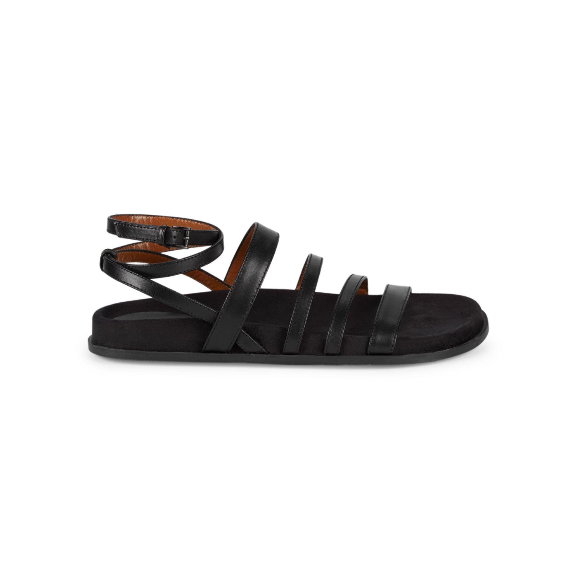 aquatalia leather flat sandals