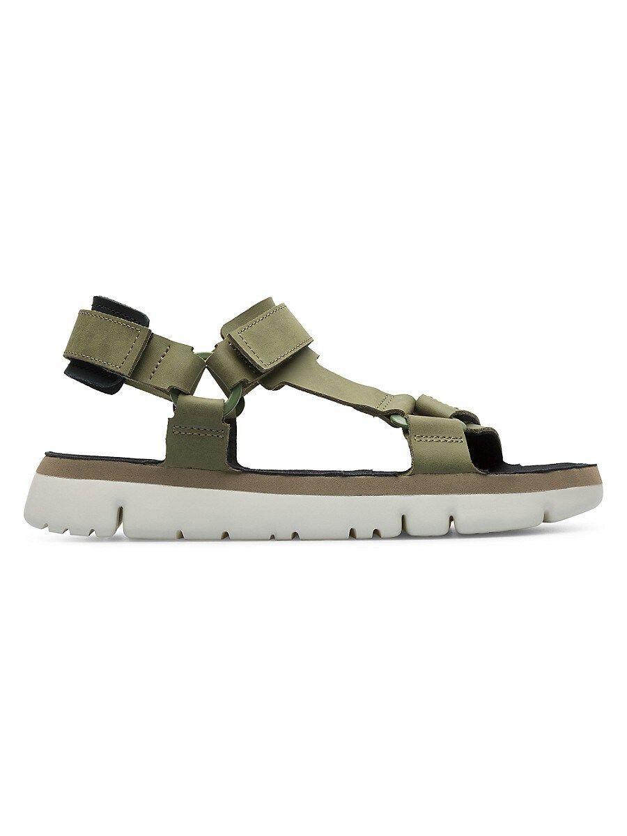 Camper Oruga Touch Strap Leather Sandals in Green for Men | Lyst