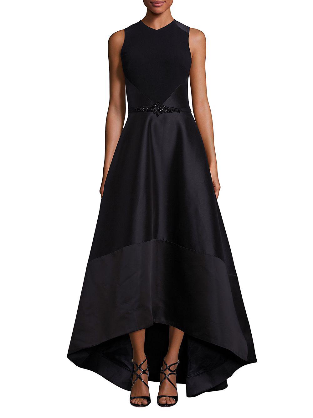 THEIA Hi-lo Racerback Ball Gown in Black - Lyst