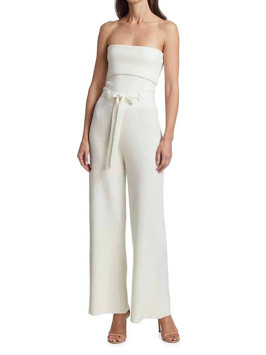 MILLY Strapless Belted Jumpsuit | Lyst