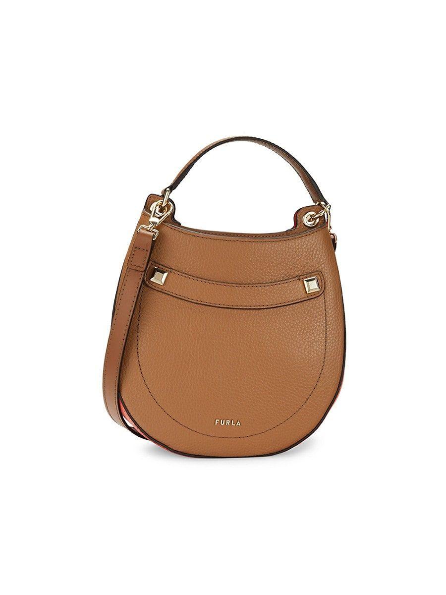 Furla Afrodite Mini Leather Top Handle Bag in Brown | Lyst