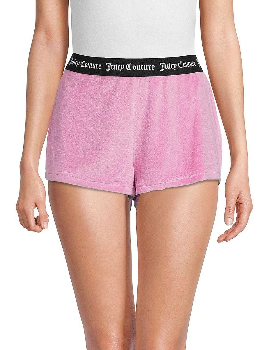Juicy Couture 2-piece Logo Band Pajama Shorts Set in Gray | Lyst
