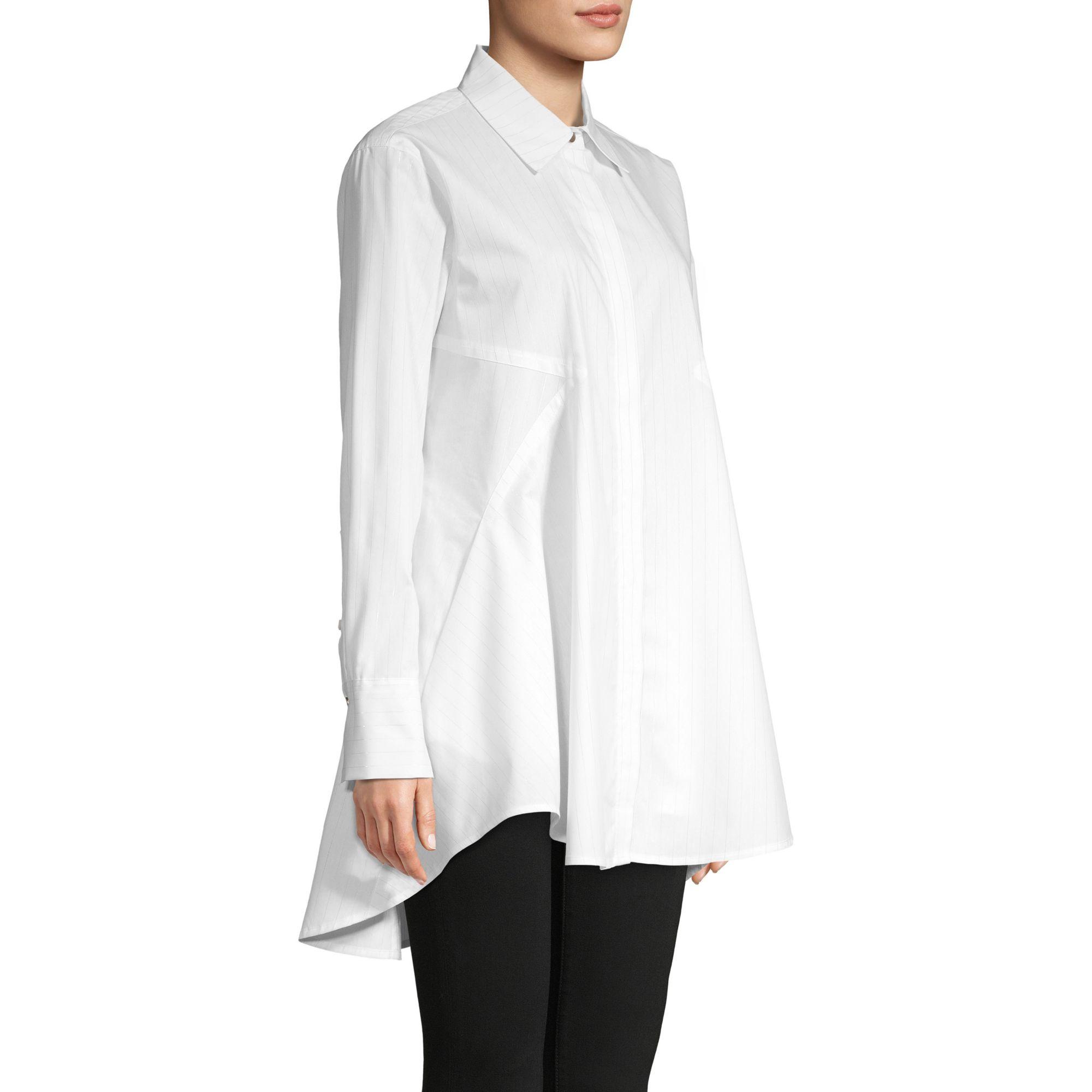 high low button down shirt