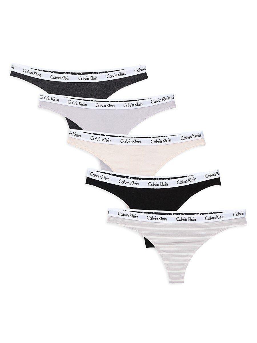 Calvin Klein Women's Carousel Logo Cotton Thong Panty, Star Stamp  Exact/Tapioca/Gentle/Black/White, X-Small : : Clothing, Shoes &  Accessories