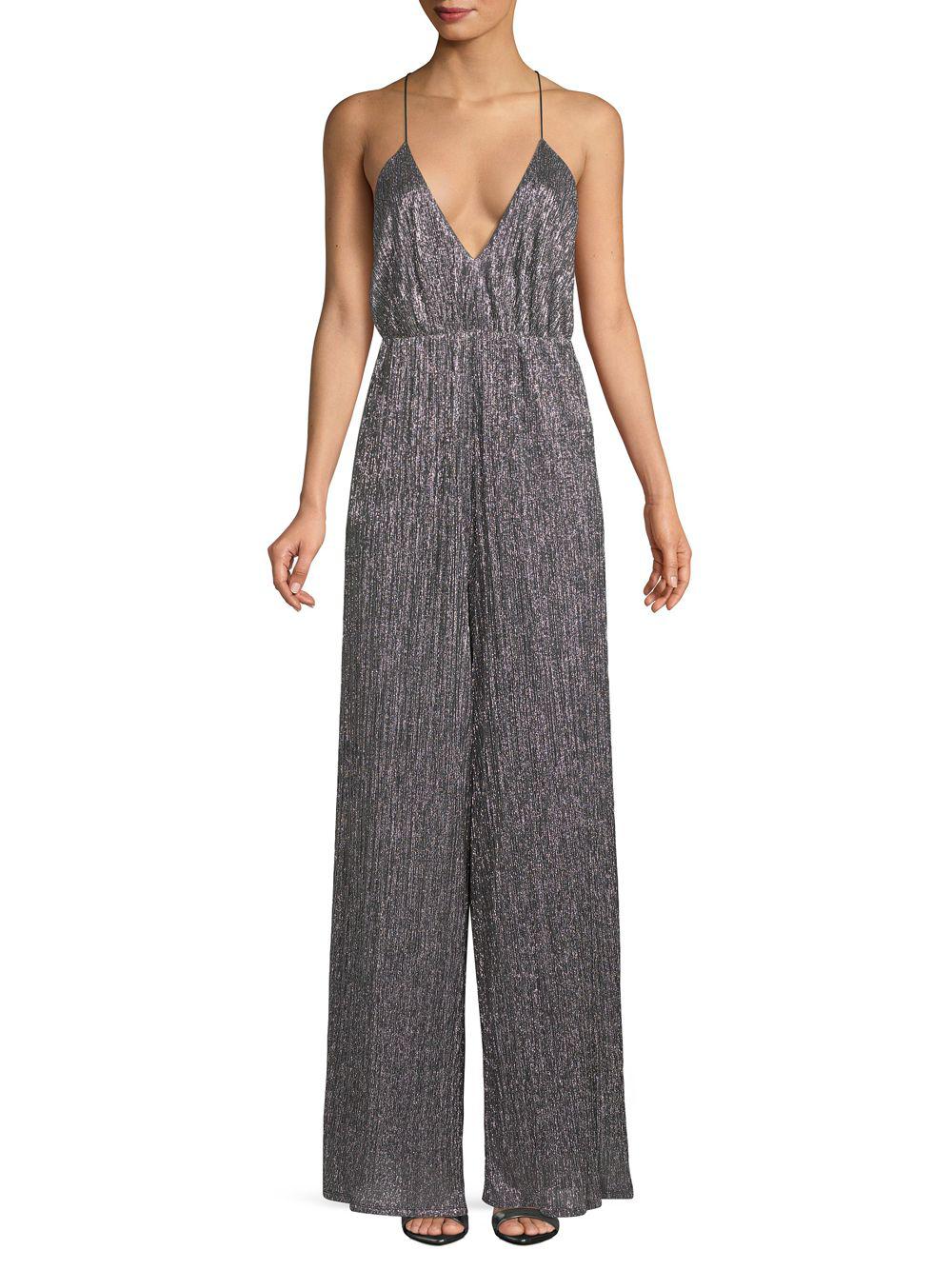 halston heritage metallic jumpsuit