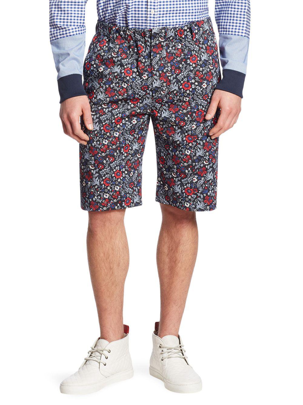 Tommy Hilfiger Cotton Floral Printed Shorts in Blue for Men Lyst