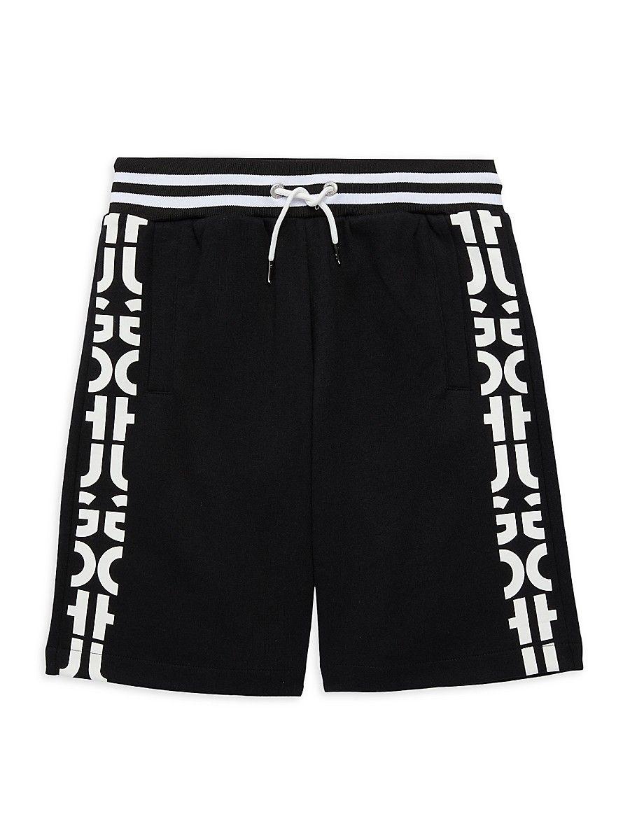 BOSS - Drawstring loungewear shorts with signature stripe and logo