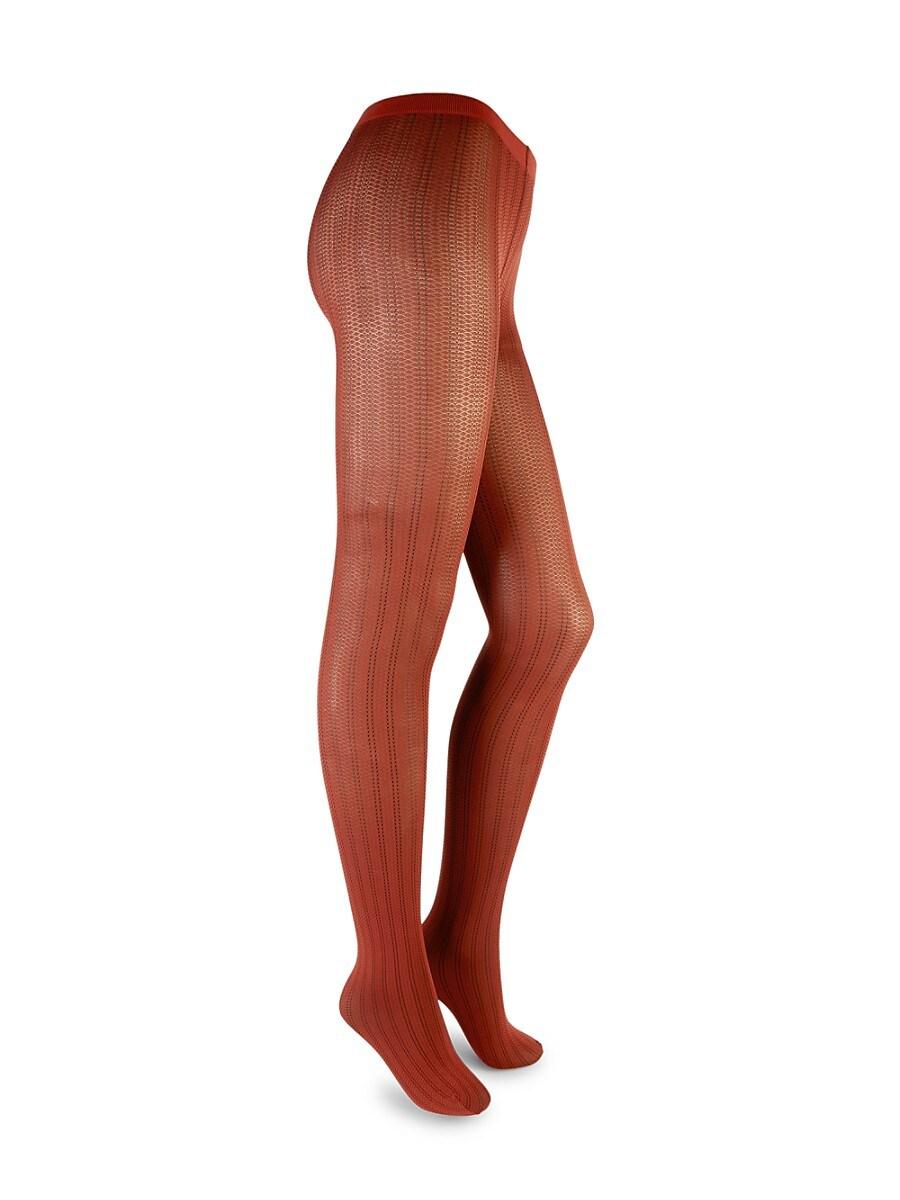 Wolford Striped Sheer Tights in Red | Lyst Canada