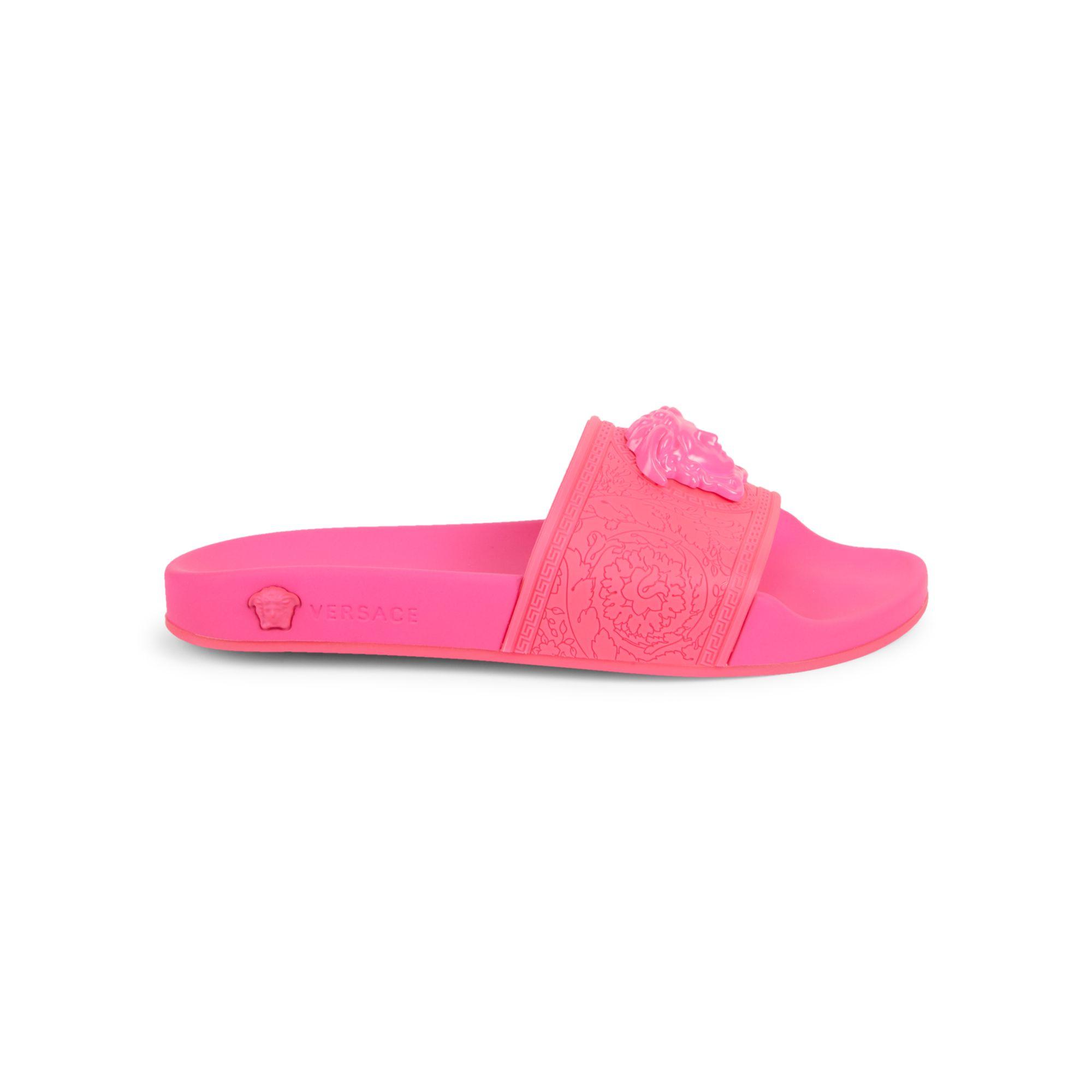 pink versace slides
