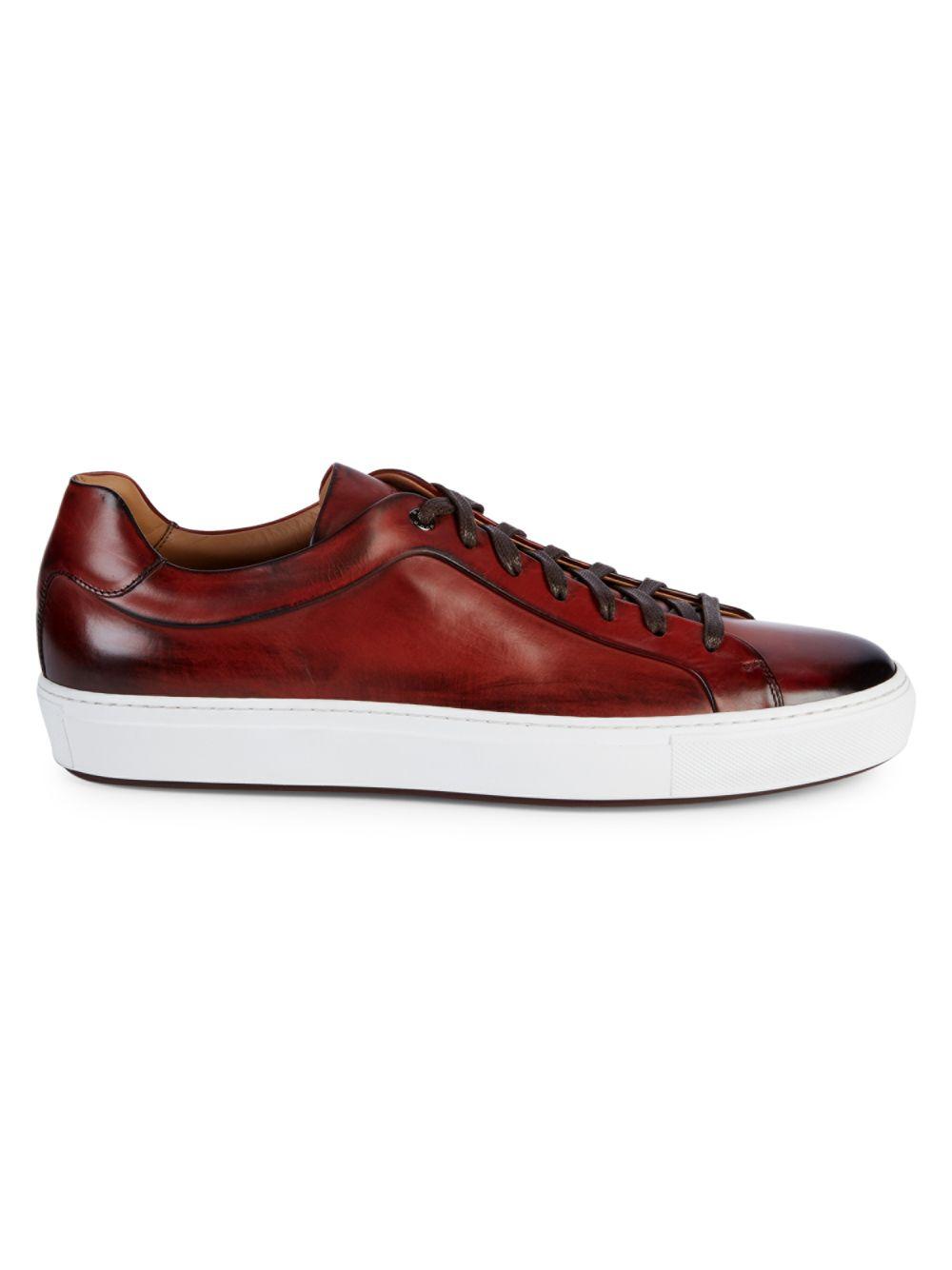 BOSS by HUGO BOSS Mirage Leather Tennis Shoes in Red for Men | Lyst