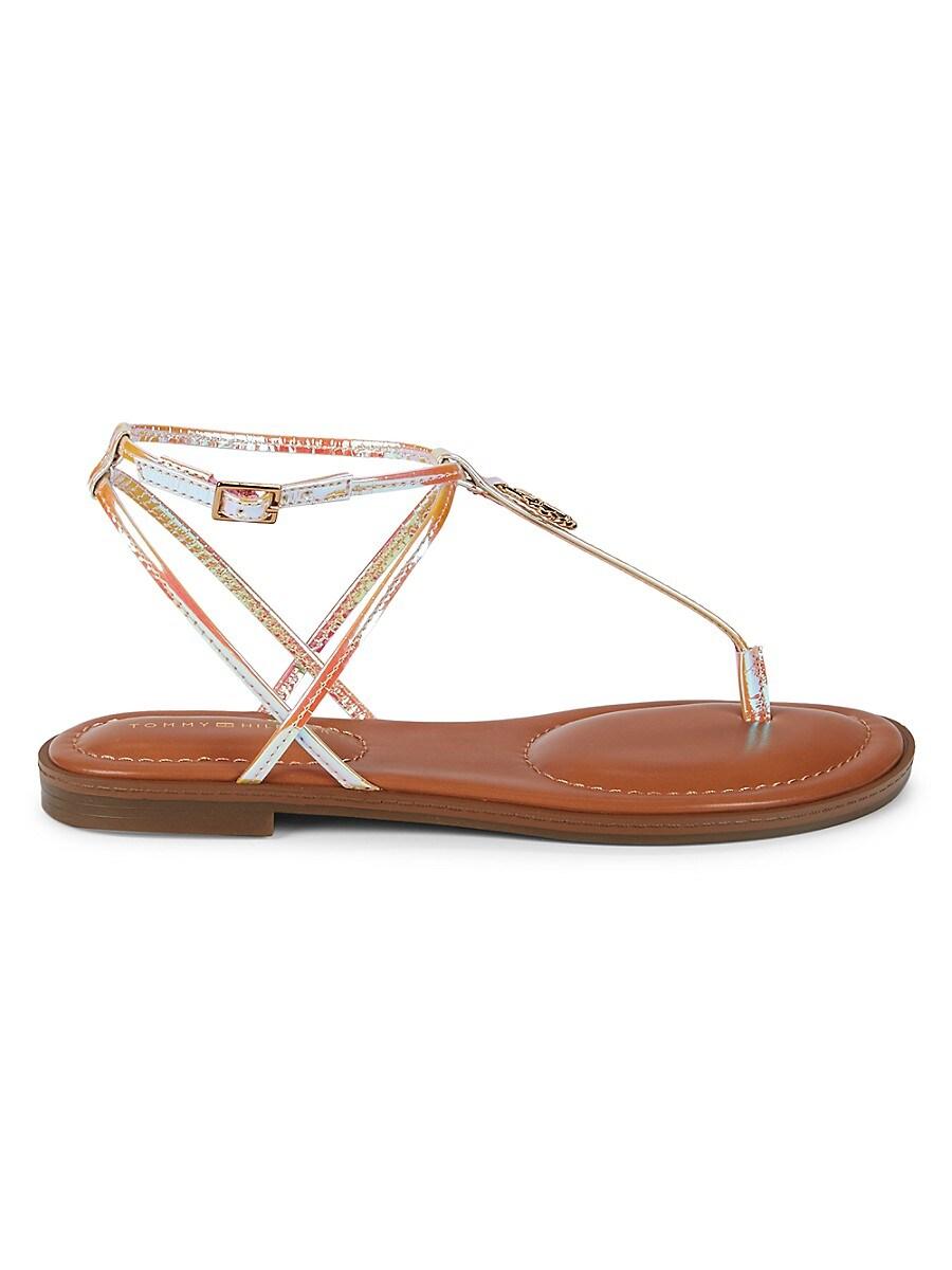 Tommy Hilfiger Morina Iridescent Flat Sandals in White Lyst