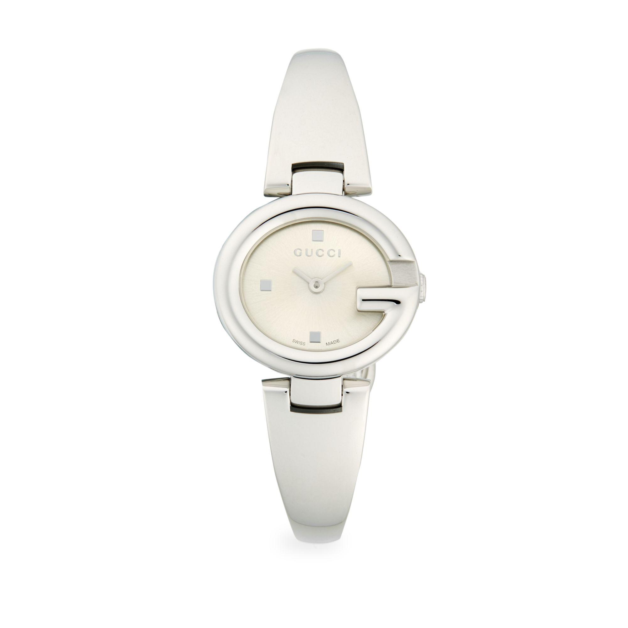 gucci stainless steel bangle watch