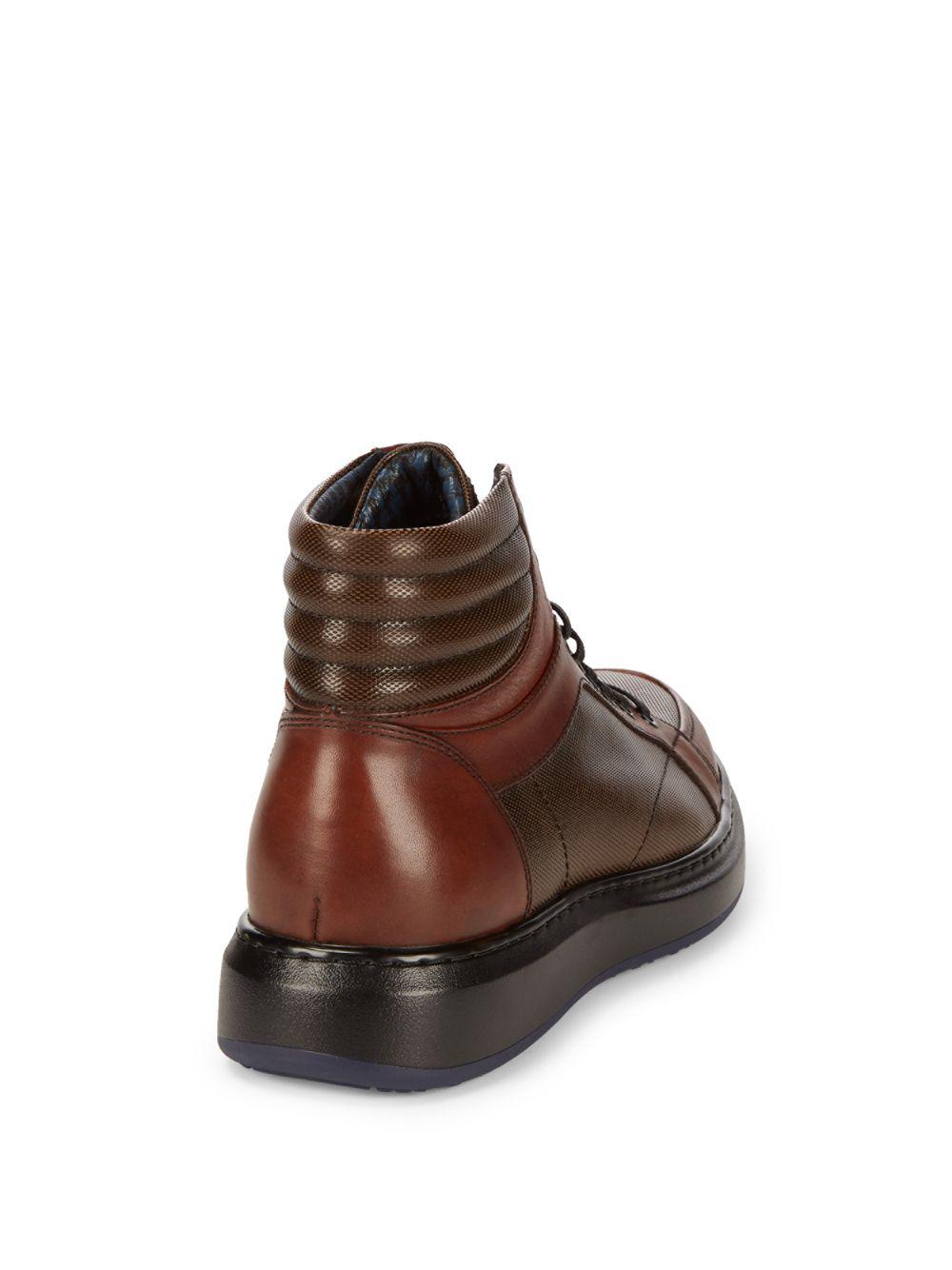 Karl Lagerfeld High Top Leather Boots in Cognac (Brown) for Men Lyst