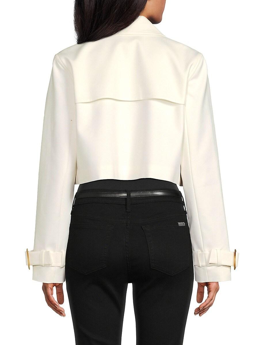 BCBGMAXAZRIA Cropped Trench Jacket in White Lyst