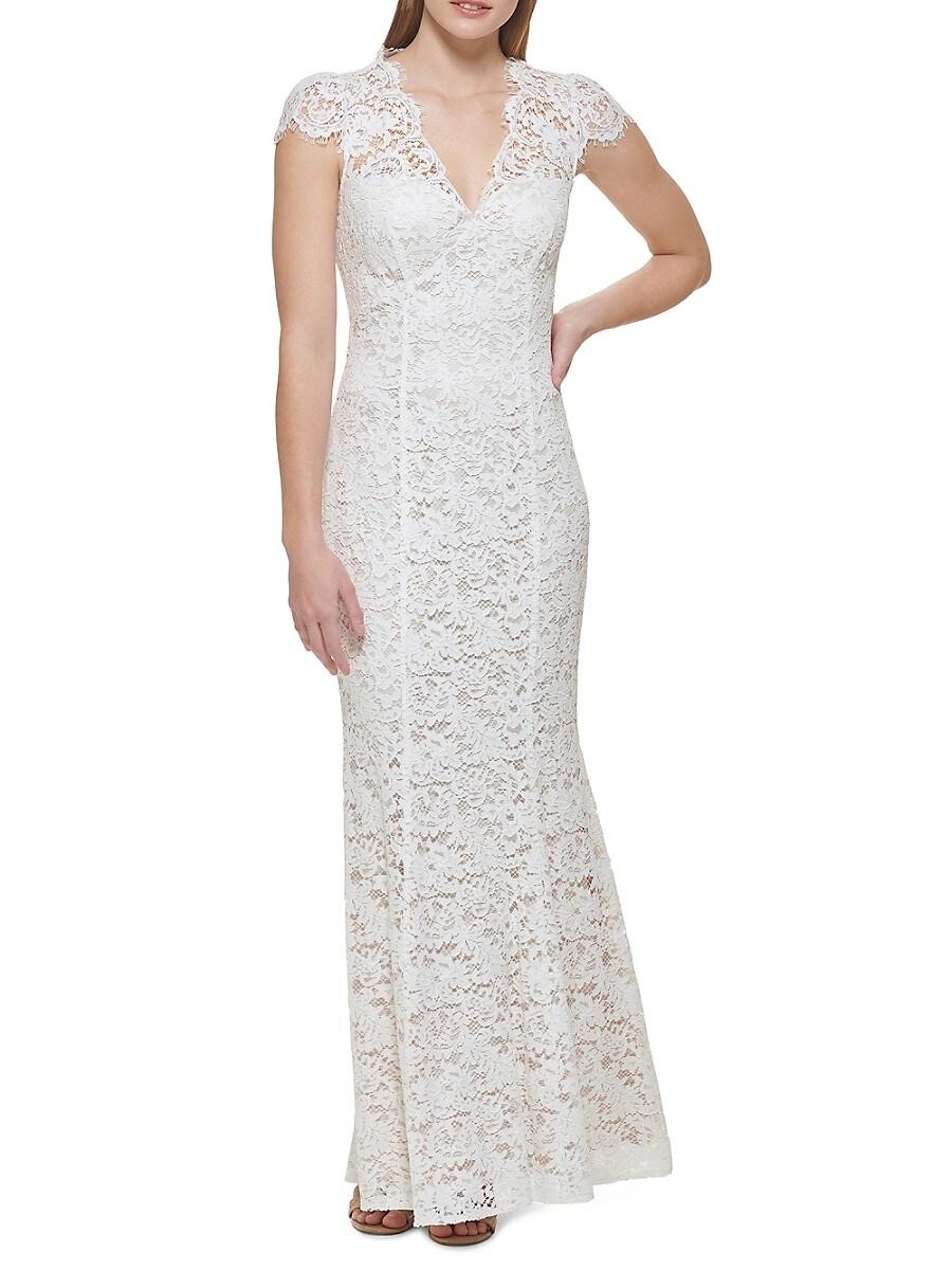 Eliza j white lace dress hot sale