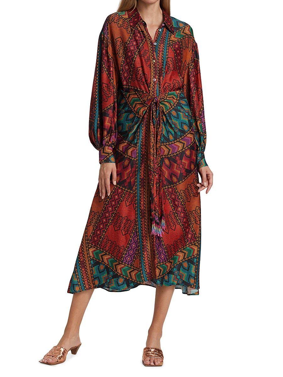 FARM Rio Striped Midi Dress in Red | Lyst