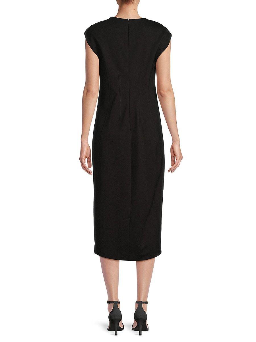 Calvin klein black sales faux leather dress