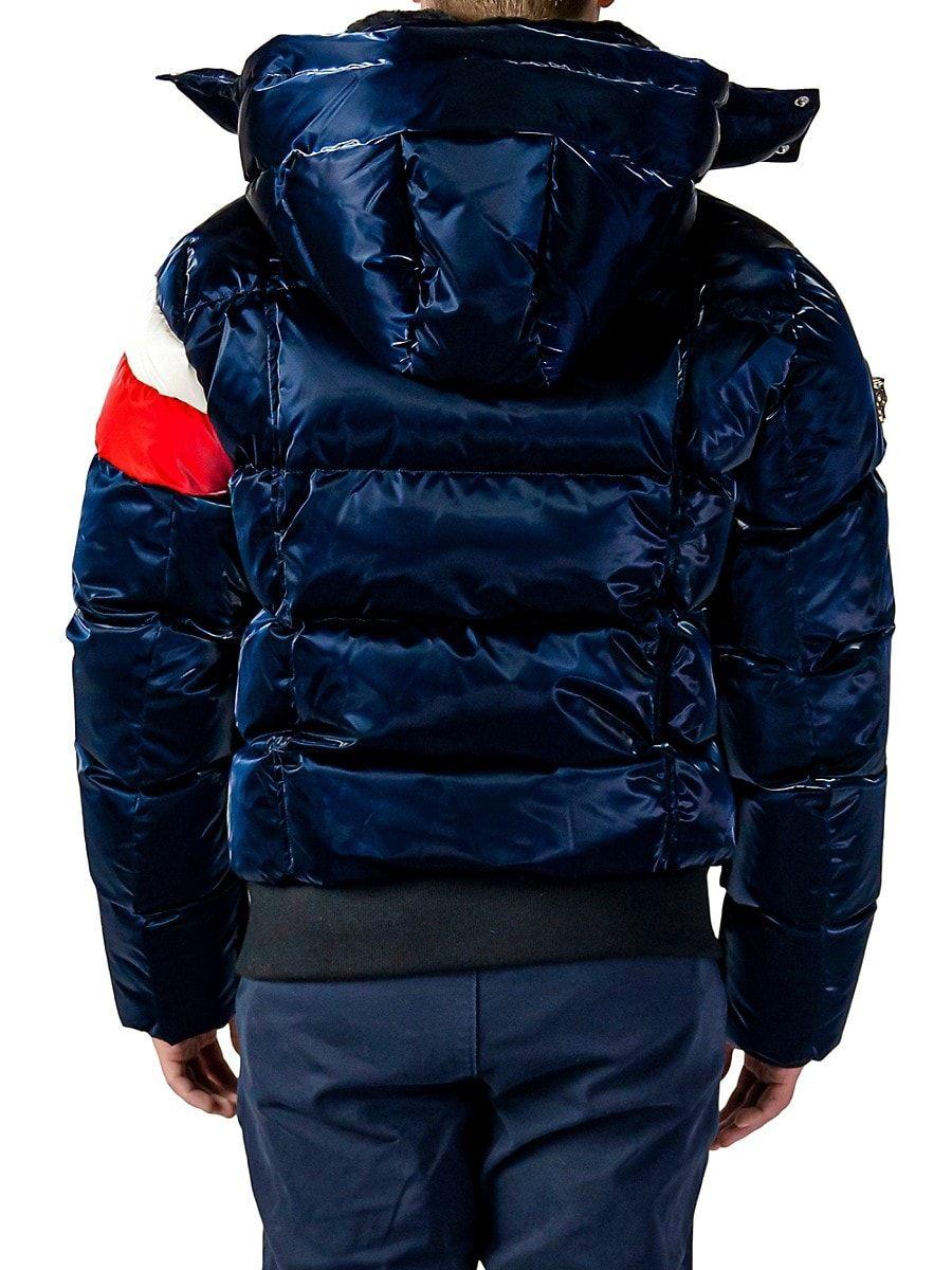 Navy Red Hooded Puffer Jacket