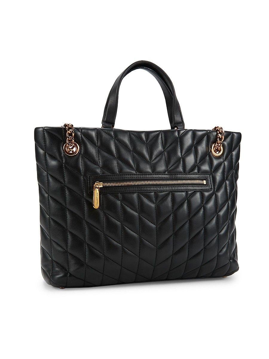 Karl Lagerfeld Lafayette Quilted Leather Tote in Black | Lyst