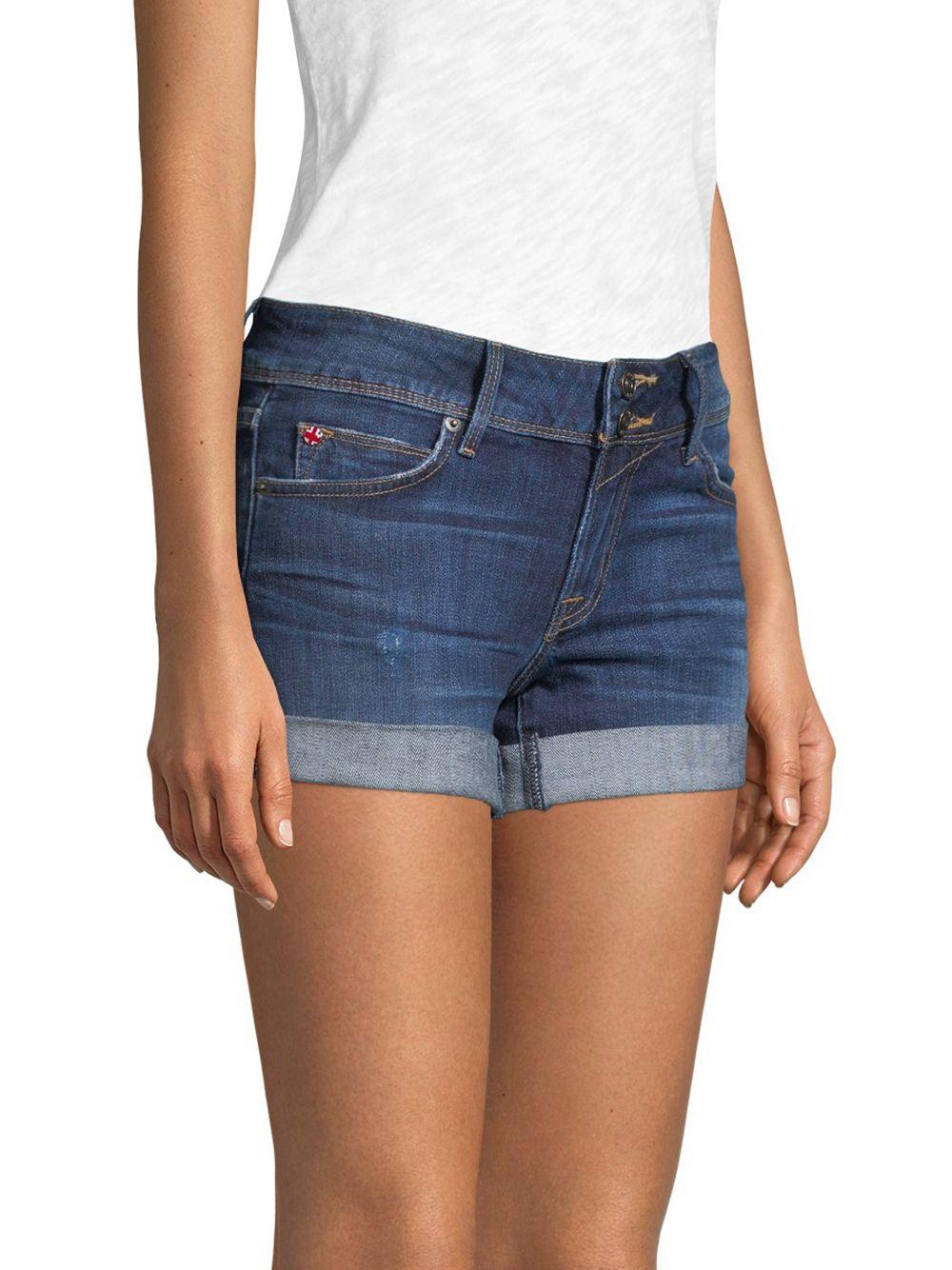 Hudson Womens Croxley Mid Thigh Flap Pocket Jean Short Denim Shorts