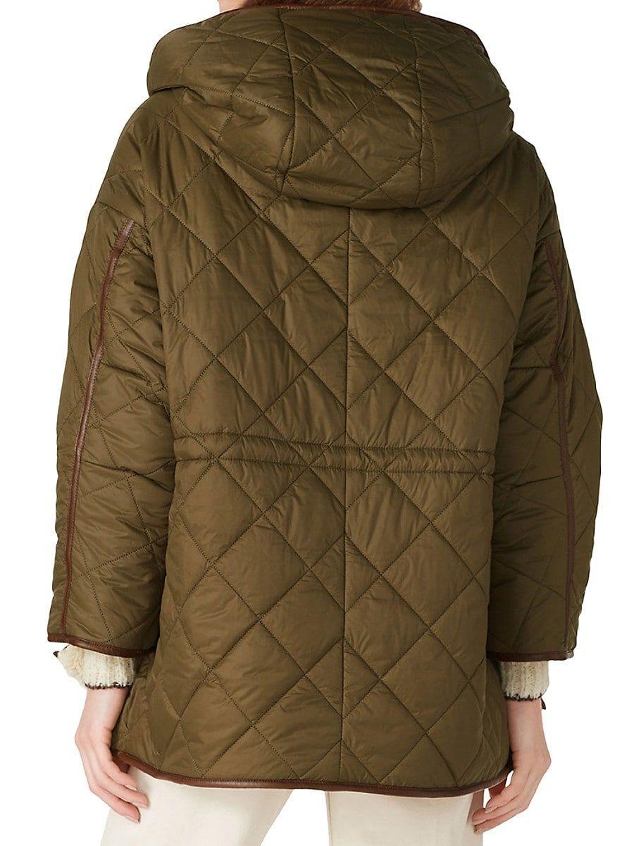 Maje Gangzim Quilted Coat in Green Lyst