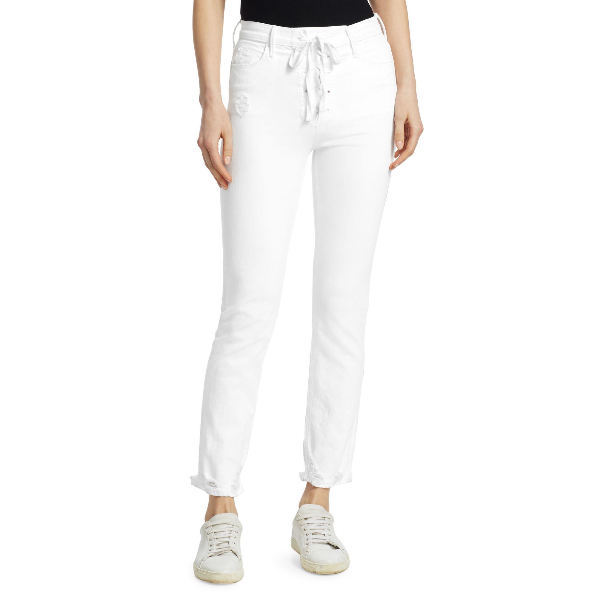 mother lace up jeans