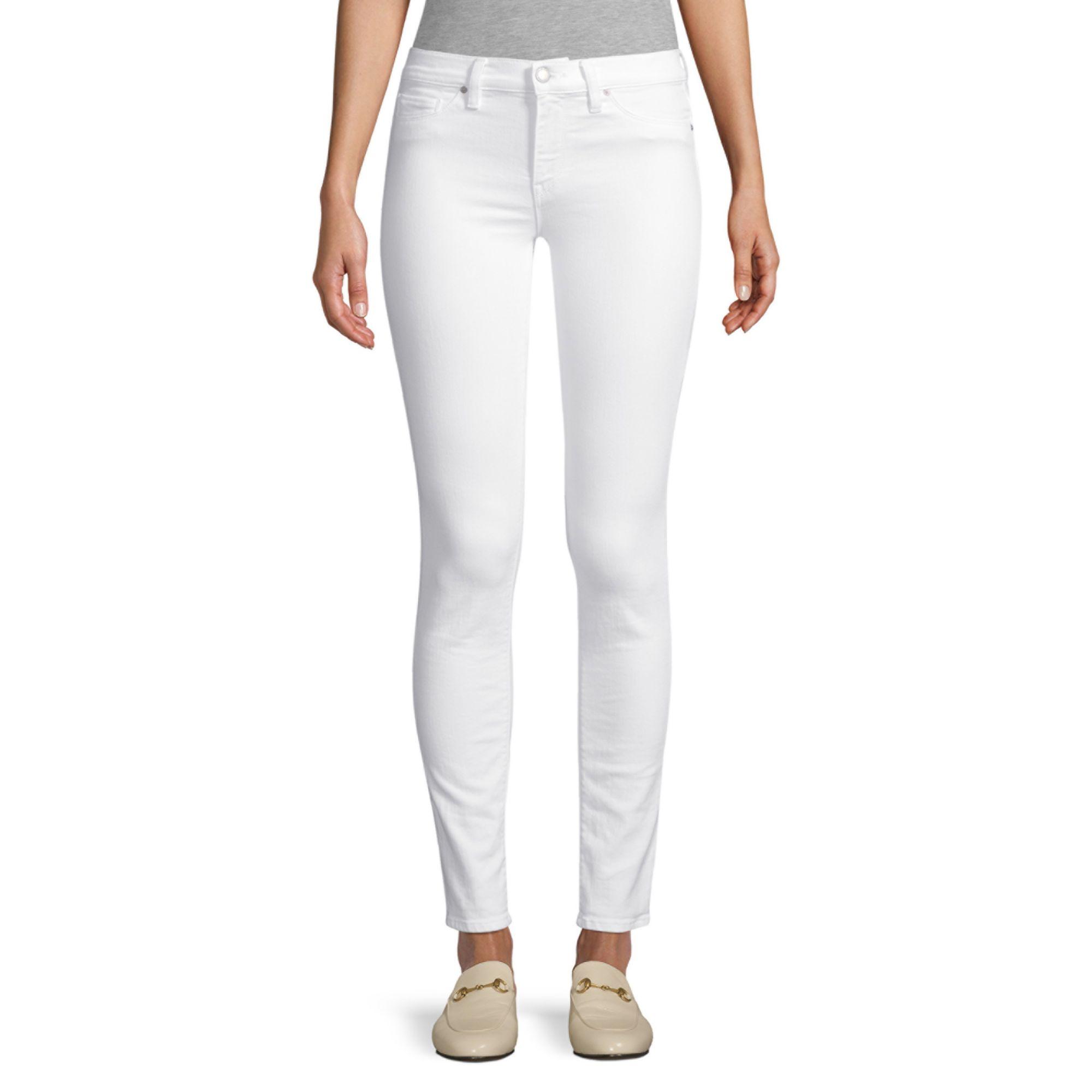 Hudson Jeans Denim Nico Mid-rise Skinny Jeans in White - Lyst