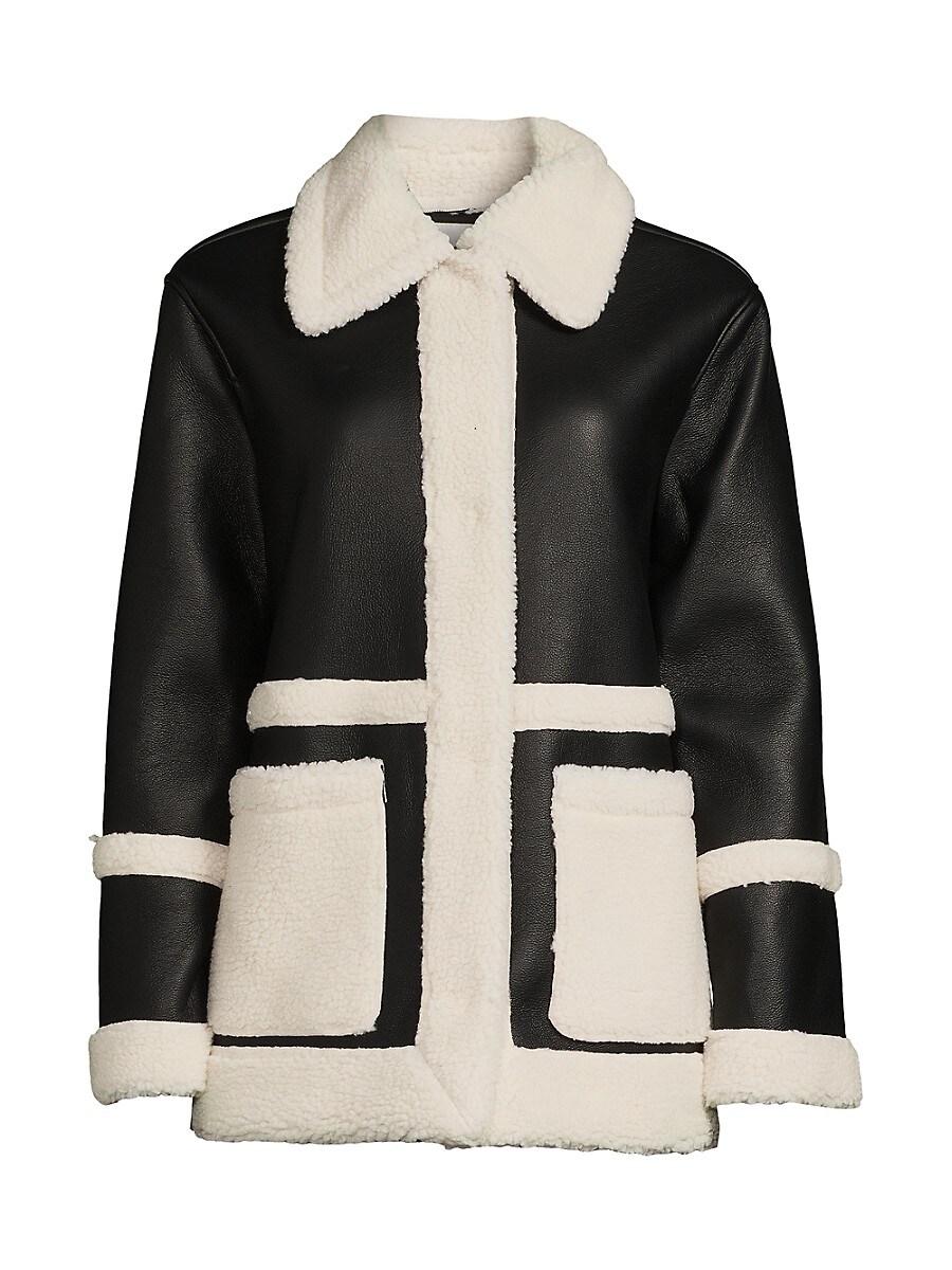 Avec les filles faux shearling outlet jacket