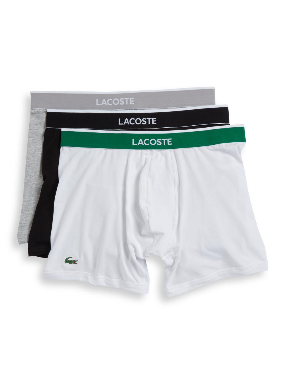lacoste cotton stretch boxer briefs