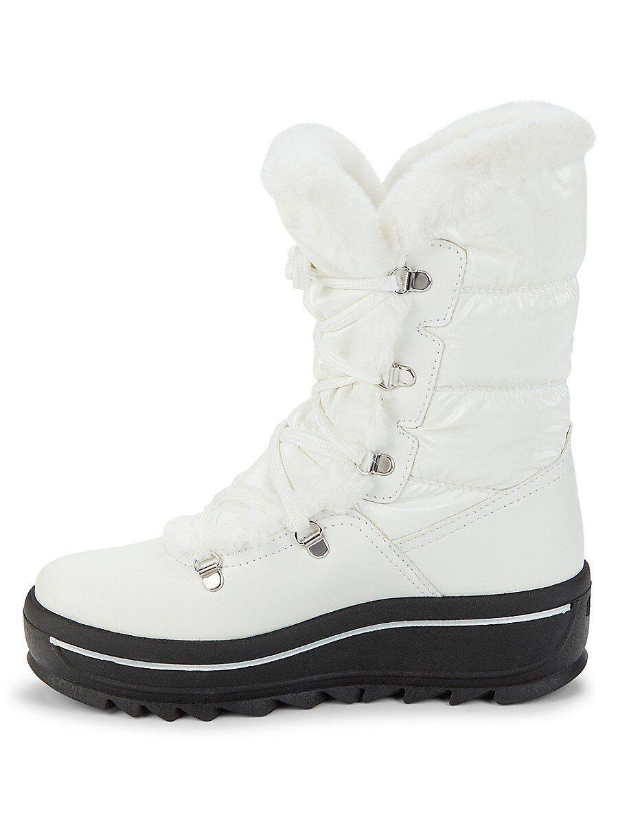 White fur top lined boots