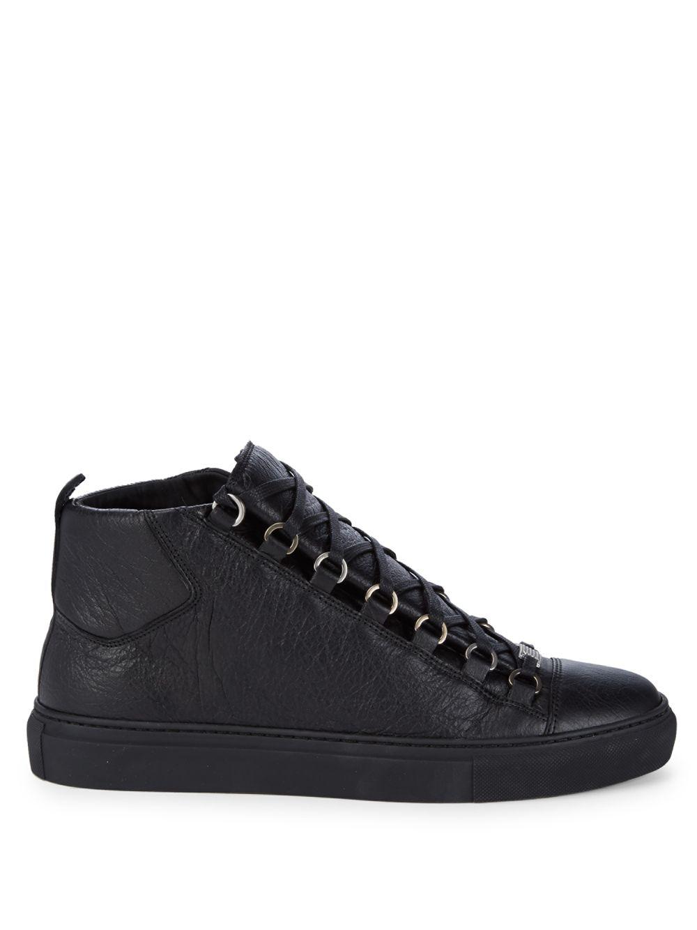 Balenciaga Leather Arena Water Snake High-top Trainers in Black for Men ...