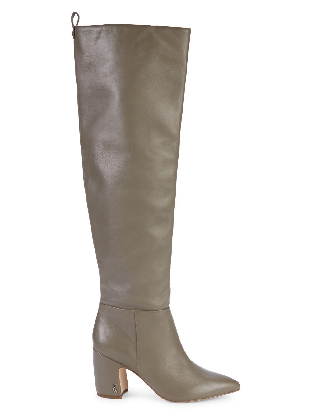 tall grey boots with heel