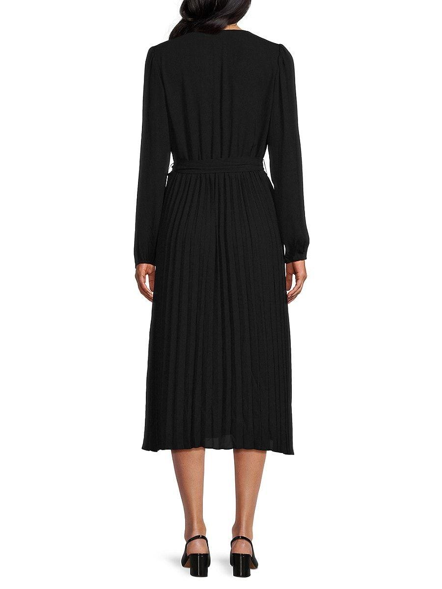 Elie Tahari T Tahari Pleated Wrap Dress in Black Lyst